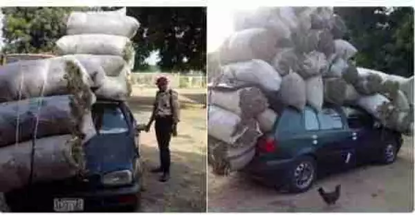 See The Dangerously Overloaded Vehicle Arrested By FRSC Officials In Zamfara (Shocking Photos)